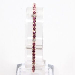 14K Yellow Gold Diamond & Ruby Line Bracelet